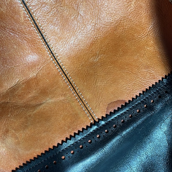 Patricia Nash Brown and Black Leather Tote - Picture 13 of 14